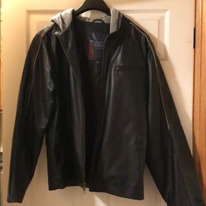 Men’s Whispering Smith Hooded Leather Jacket